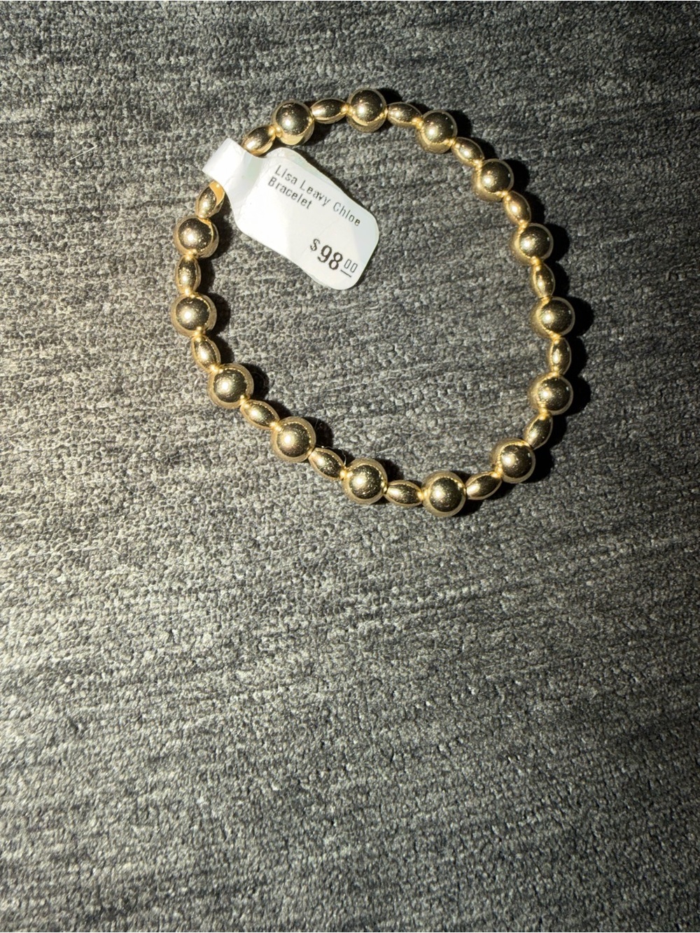 Lisa leavy Chloe Gold Beaded Stretch Bracelet NWT